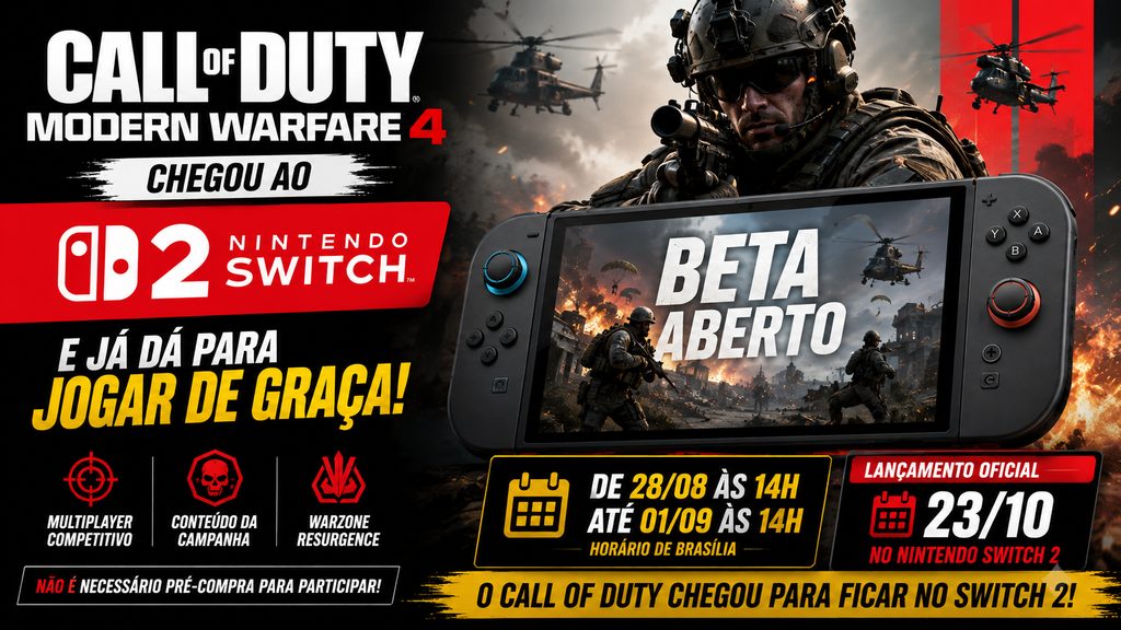 Call of Duty chega ao Switch 2 e você pode jogar de graça neste fim de semana