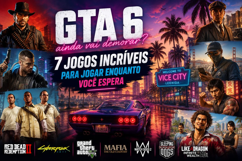GTA 6 ainda vai demorar? 7 jogos incríveis para jogar enquanto você espera