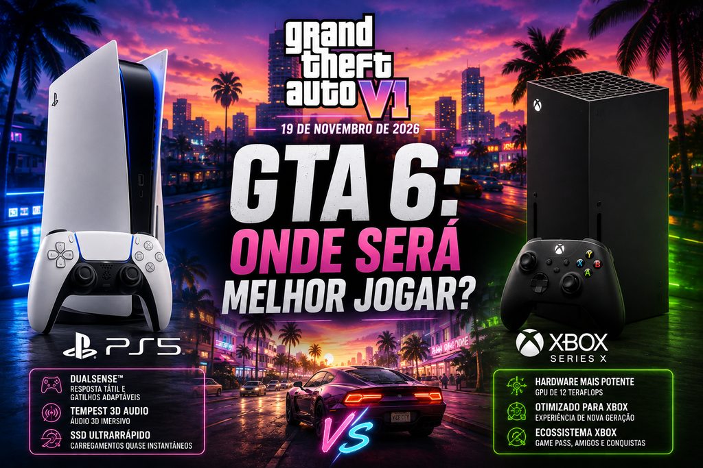 GTA 6 no PS5 ou Xbox Series X: onde será melhor jogar?