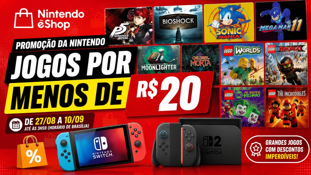 Nintendo inicia grande promoção na eShop com jogos por menos de R$ 20