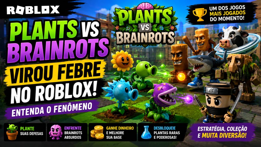 Plants vs Brainrots virou febre no Roblox: entenda o fenômeno