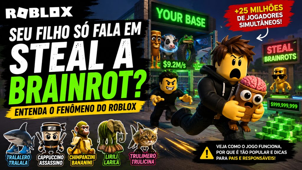 Seu filho só fala em Steal a Brainrot? Entenda o fenômeno do Roblox