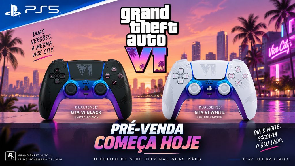 Controle de GTA 6 para PS5 entra em pré-venda hoje — e existem duas versões