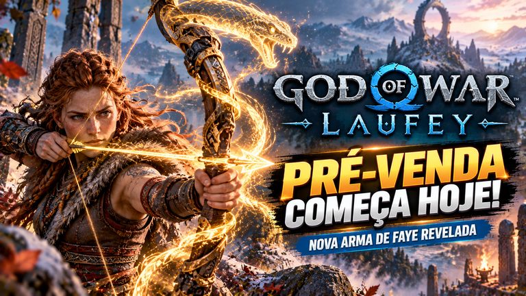 God of War Laufey abre pré-venda hoje e revela nova arma de Faye