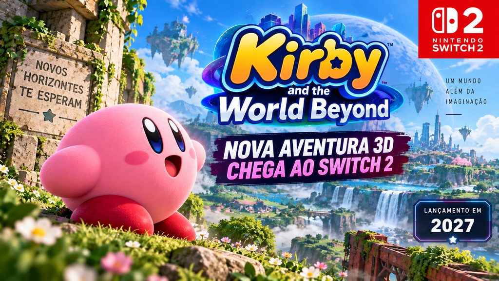 Kirby and the World Beyond é anunciado: nova aventura 3D chega ao Switch 2