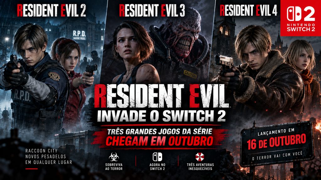 Resident Evil invade o Switch 2: três grandes jogos da série chegam em outubro