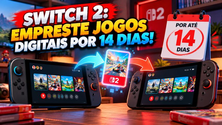 Como emprestar jogos digitais do Nintendo Switch 2 por até 14 dias