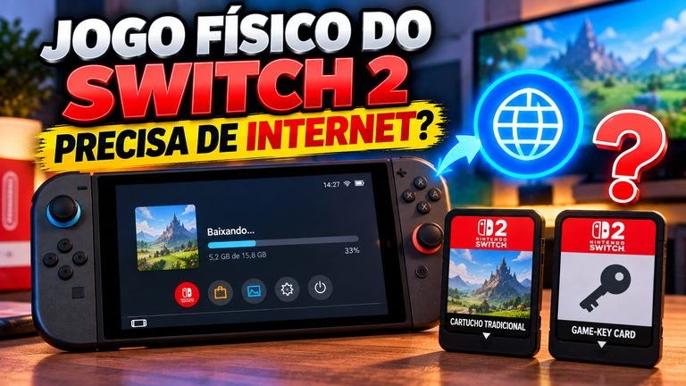 Jogo físico do Switch 2 precisa de internet? Entenda os novos cartões
