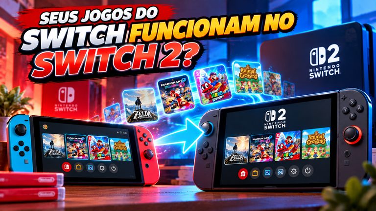 Jogos digitais do Nintendo Switch funcionam no Switch 2? Entenda como transferir