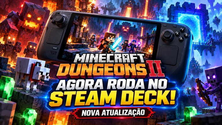 Minecraft Dungeons II agora roda no Steam Deck após nova atualização