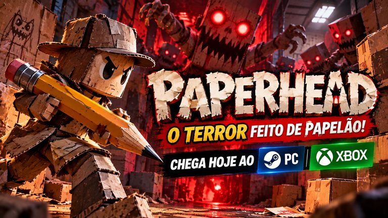 PAPERHEAD chega hoje: jogo de terror transforma papelão em pesadelo