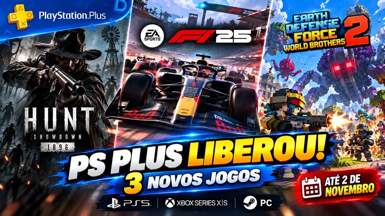 PS Plus libera F1 25 e mais dois jogos hoje; não esqueça de resgatar
