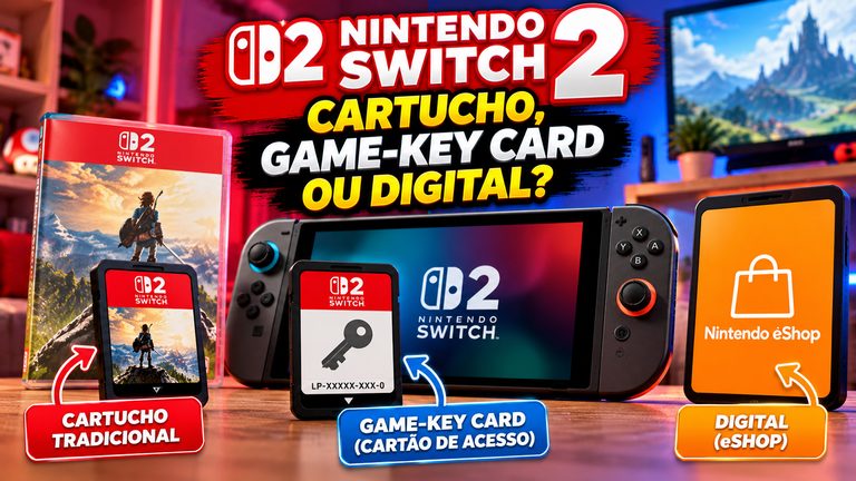 Switch 2: Game-Key Card, cartucho ou digital? Entenda as diferenças antes de comprar