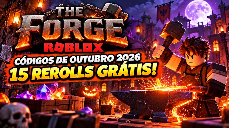The Forge: códigos de outubro de 2026 para ganhar 15 rerolls grátis no Roblox