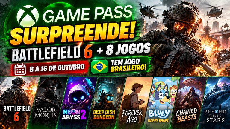 Xbox Game Pass confirma Battlefield 6 e mais 8 jogos; veja datas e planos